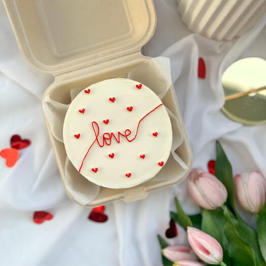 Бенто тортик love на день влюбленных, 14 февраля