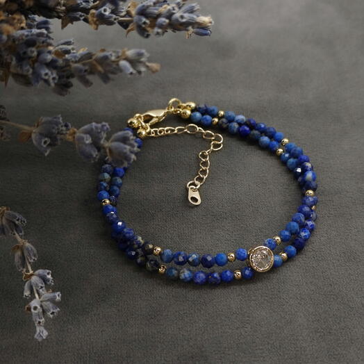 Двойной браслет из лазурита