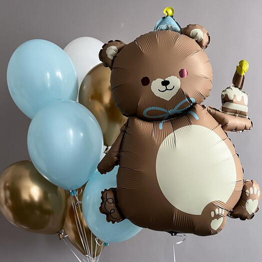 Шары с фигурой мишки с доставкой в Калининграде 🎈