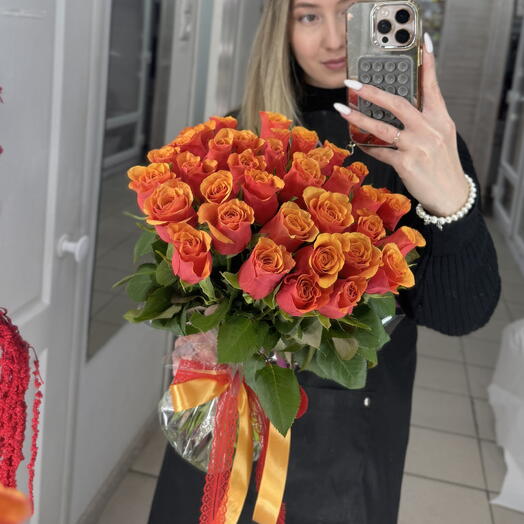 Моно букет из кенийских роз