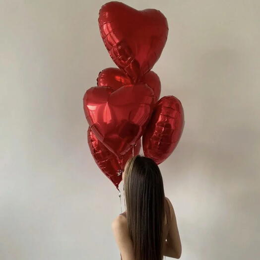 Шары сердце( 5 шт)