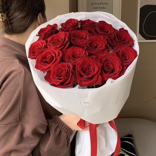 Букет из 15 бордовых роз🌺