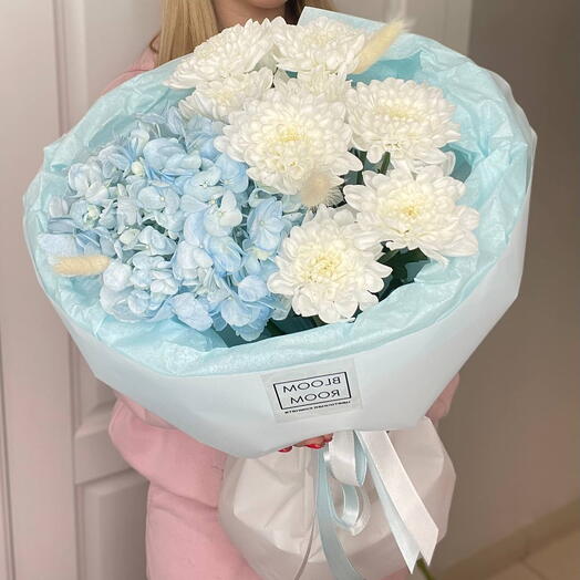 🫧Авторский букет Bloom room гортензия, хризантема