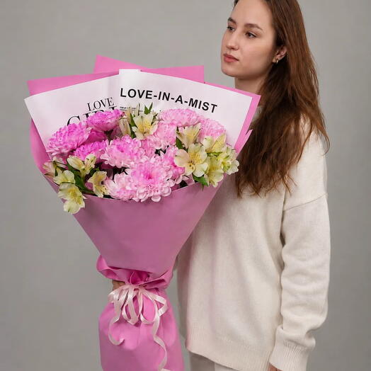 Альстромерия + хризантема 💕