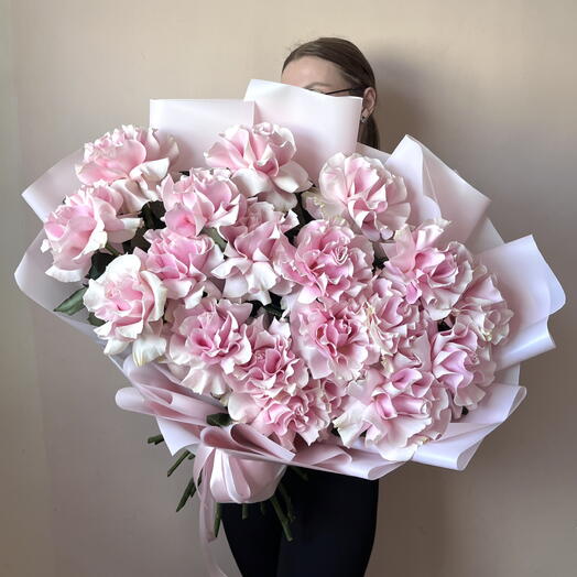 Самый красивый букет из роз, французская роза, Пинк Мондеаль, арт 40 Flower Perfect