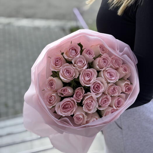 Розовые розы букет Милашка 🥰