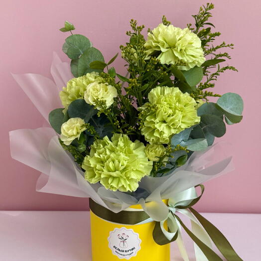 Летняя цветочная композиция с диантусами и эвкалиптом💛💚