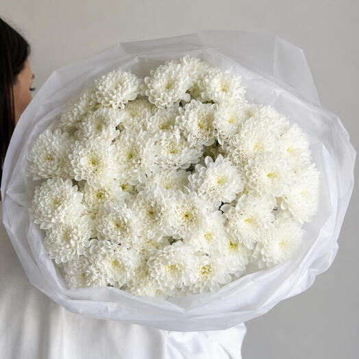 Neige · букет из белых кустовых хризантем