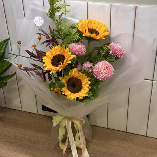 Букет на 1 сентября с подсолнухами 🌻