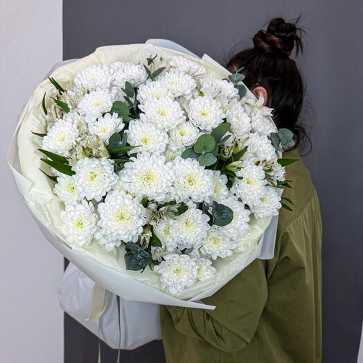 АКЦИЯ! Шикарный букет с кустовой хризантемой и альстромерией