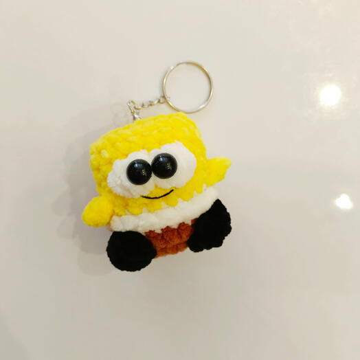 Игрушка мягкая губка Боб вязаная