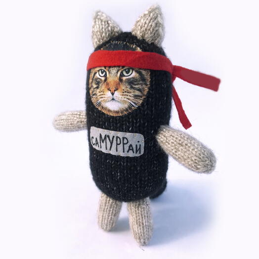 Игрушка вязаный кот СаМУРРай