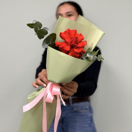 Мини комплимент от «Flow78» роза Нина и эвкалипт 🌹