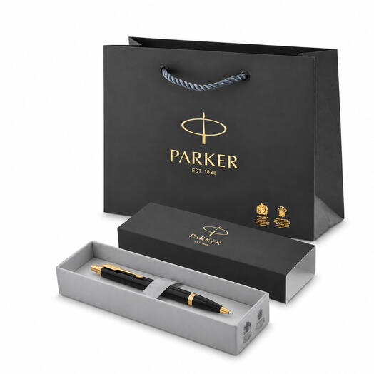 Набор Шариковая ручка Parker IM Metal Black GT подарок мужчине, руководителю, коллеге, партнеру