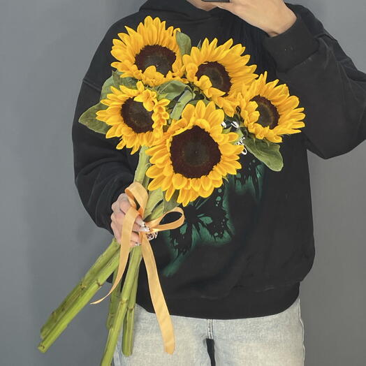 Букет из 5 подсолнухов 🌼