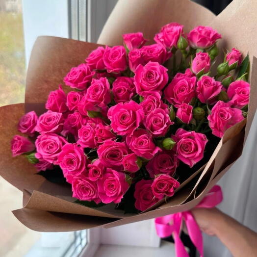 Букет из кустовых роз  💓 Страсть