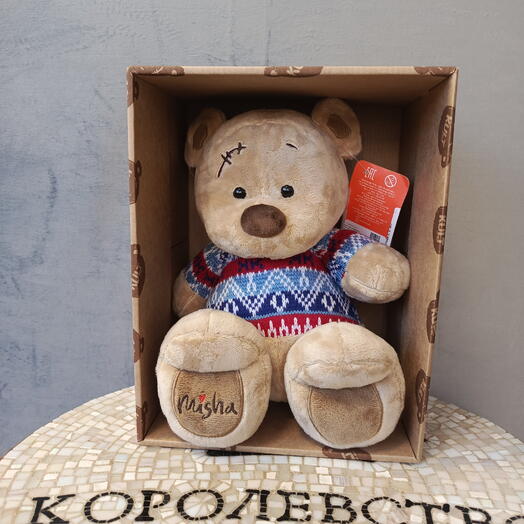 Мягкая игрушка медведь Мишка в коробке
