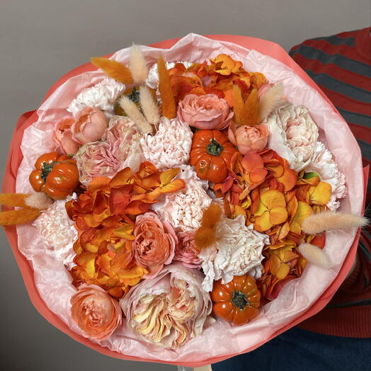 Теплый букет с тыковками